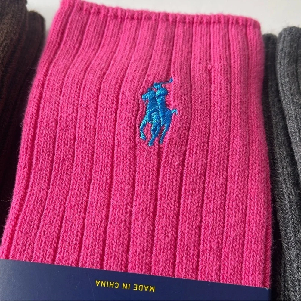 Polo Ralph Lauren Classic Cotton Crew Socks 4 Pairs Large